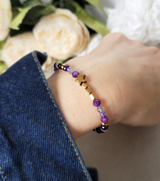 bransoletki z kamieni naturalnych SZCZĘŚCIE i MIŁOŚĆ- z gwiazdką