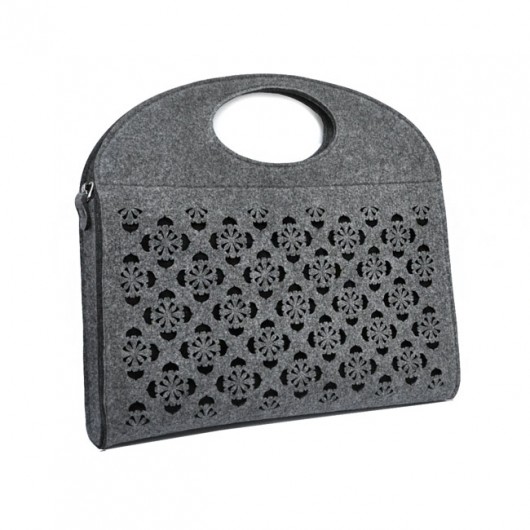Classic Bag mod.1 - szara z czarnym ażurem Beltrani