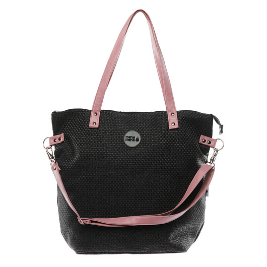 Torba Worek Plecionka Czarna #Powder Pink MANA MANA