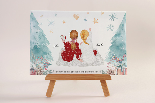 Dwie przyjaciółki - ilustracja personalizowana Pankmat