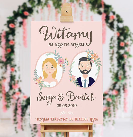 Plakat/ Obraz powitalny gości weselnych - Piękny Pankmat