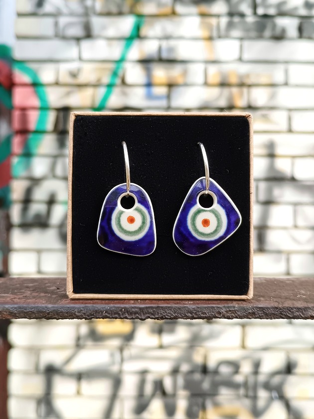 kolczyki ceramiczne Kolczyki ceramiczne Bolesławiec koła