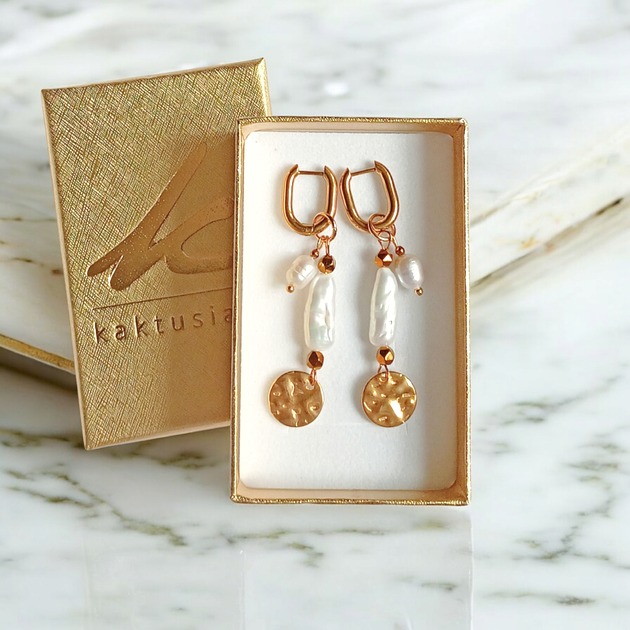 kolczyki z kamieniami Fikuśne perły : kolczyki : wyjątkowy prezent PREMIUM