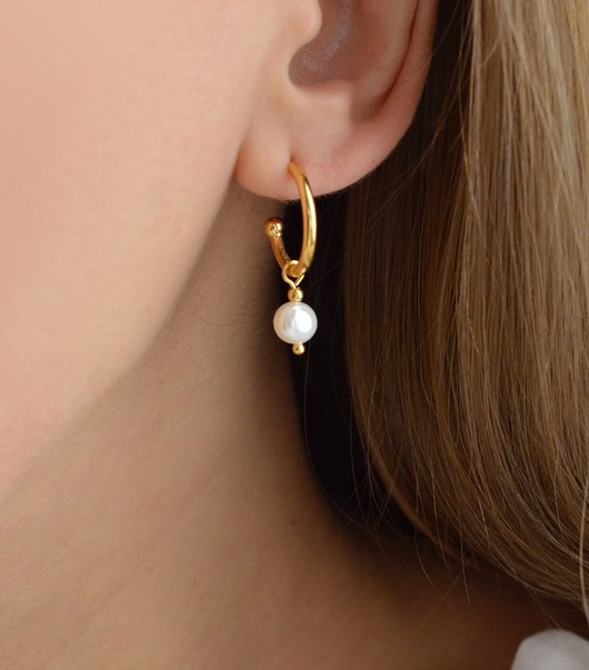 kolczyki z kamieniami Kolczyki Perły naturalne