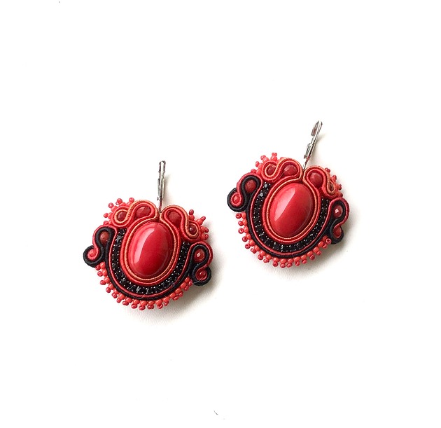kolczyki soutache Sutaszowe kolczyki FLAMENCO express