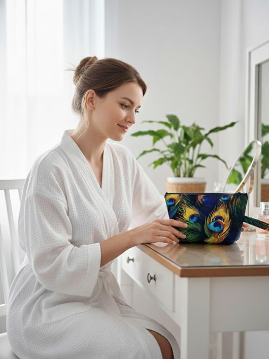 kosmetyczki Kosmetyczka damska wodoodporna Ofelia Pawie Pióra