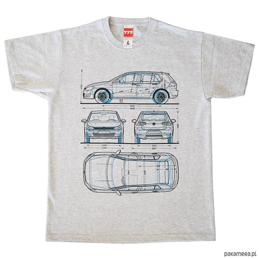 t-shirty męskie koszulka VOLKSWAGEN GOLF 7 - 1 GRAY tshirt