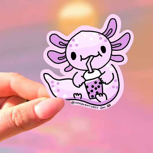 naklejki i wlepy Naklejka Fioletowy Axolotl Boba