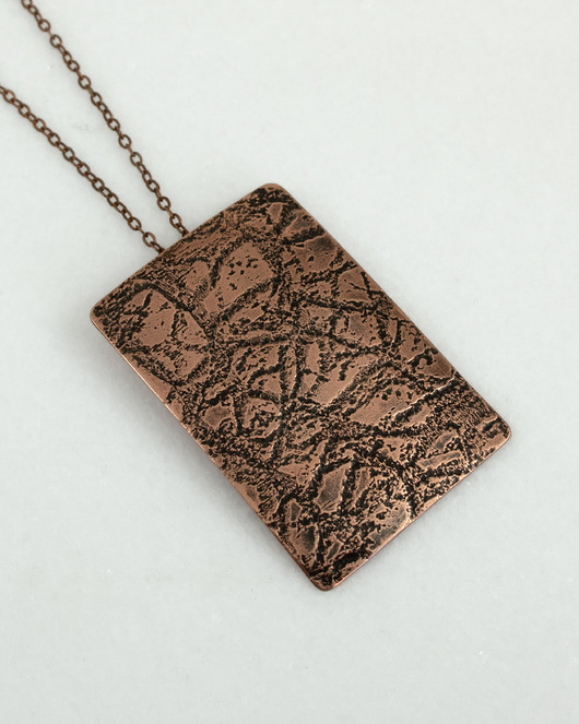 wisiory Pajęczyna - miedziany wisior - unikat