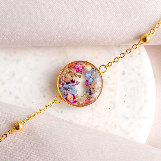 wisiory Wisiorek z kompozycją kwiatową