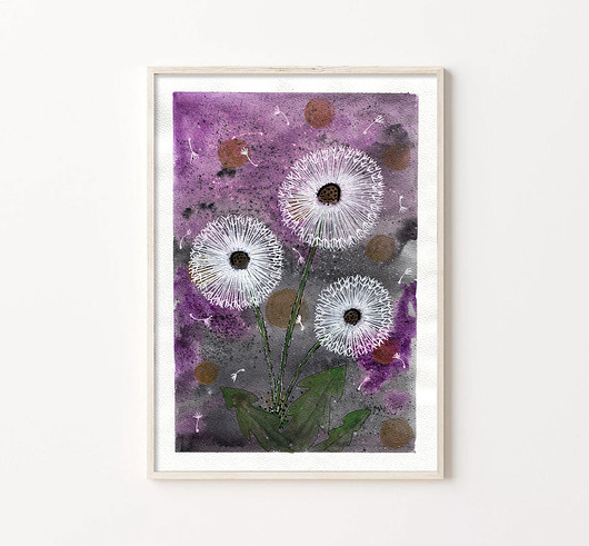 obrazy Sale! Oryginalna akwarela. Dmuchawce  A4