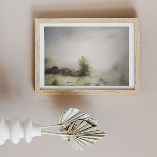 obrazy WYPRZEDAŻ SZTUKI! Akwarela Domy oryginalny obraz 300g A3 30x42 cm