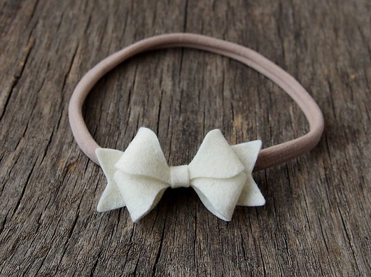 BUTTERFLY BOW Opaska do włosów biały kremowy Momilio
