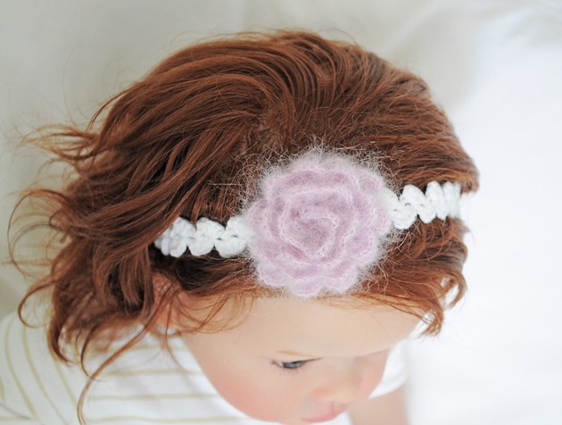 ozdoby do włosów dla dzieci Opaska z fioletowym kwiatkiem