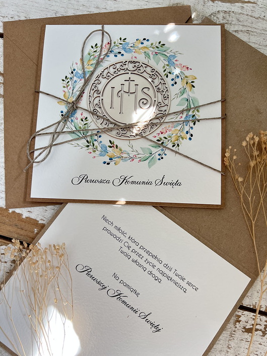 kartki na komunię Wyjątkowa kartka na komunię, pamiątka komunii - prezent dla dziewczynki, dla