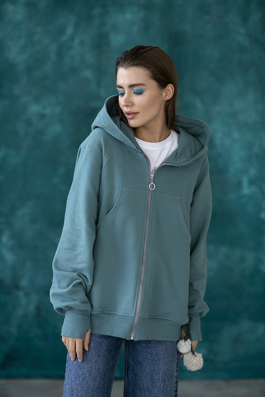 bluza z kapturem damska Bluza rozpinana 62 cm Kango