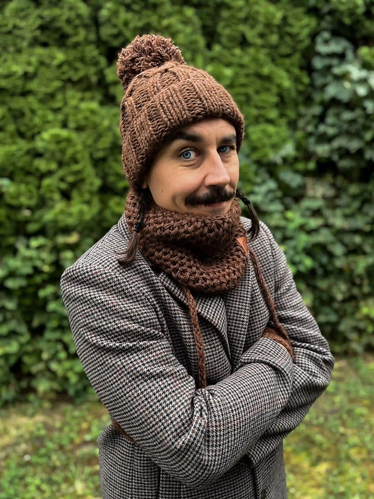 czapki i kapelusze męskie Męska czapka MERINO Euforia Brąz