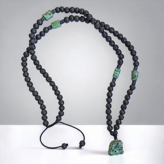 biżuteria męska UNIKAT: zoisyt, turkus afrykański, lawa : ENERGIA, OPTYMIZM