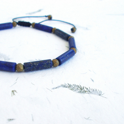 bransoletki z kamieni naturalnych Nocne niebo bransoletka Lapis Lazuli