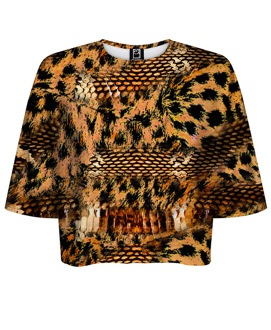 t-shirt damskie DR.CROW T-shirt Krótki CROP Cobra