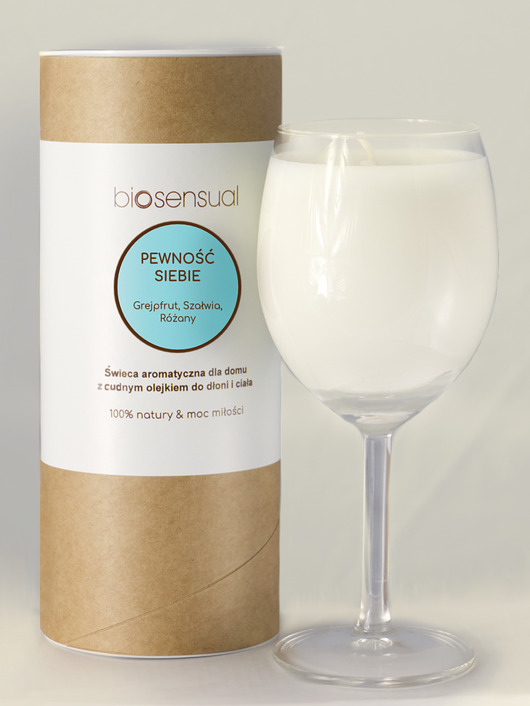 świece zapachowe Świeca do masażu i aromaterapii PEWNOŚĆ SIEBIE 200g KIELICH
