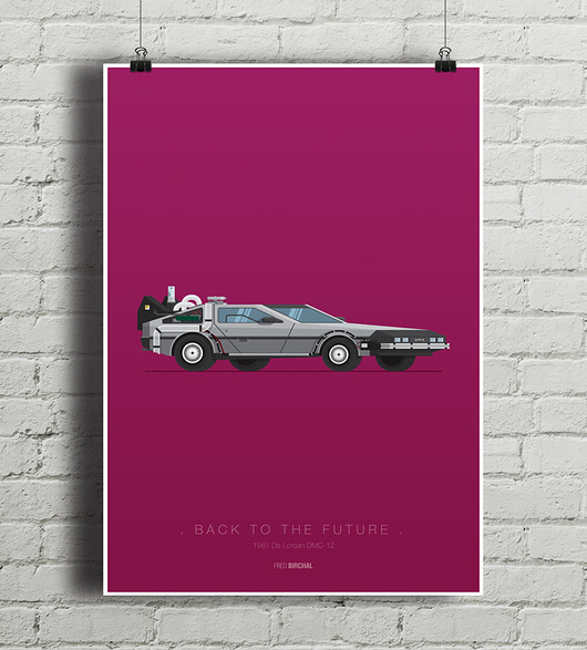 Back To The Future - De Lorean DMC - plakat minimalmill