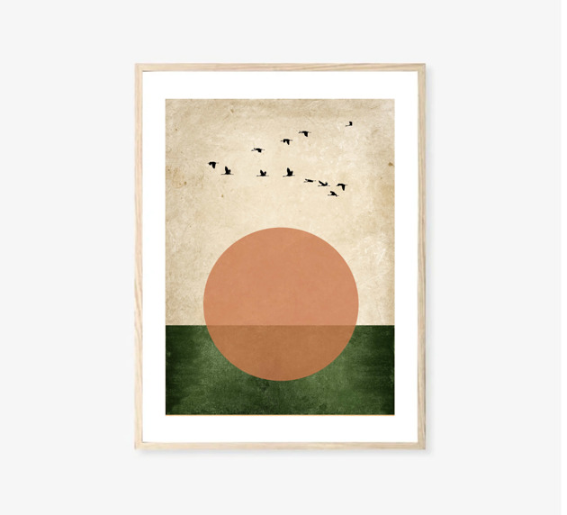 grafiki i ilustracje PLAKAT abstrakcyjny , abstrakcja słońce, retro