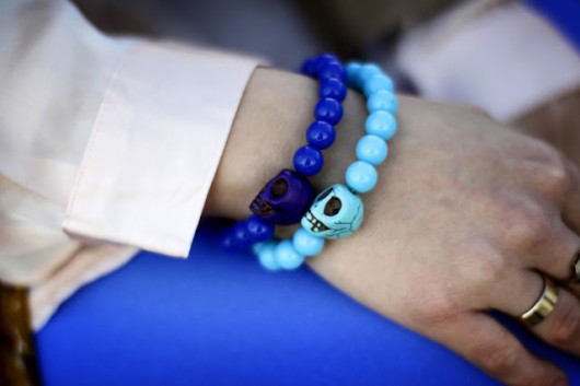 Skull in blue Czaki Bransoletki