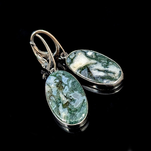 kolczyki srebrne Kolczyki srebrne eteryczne roślinniki- mszyste