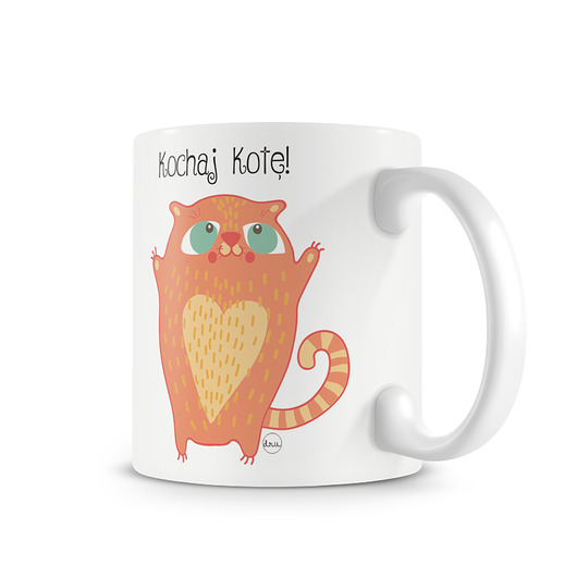 kubek. kochaj kotę Love Life and Forest