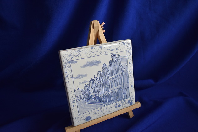 podkładki do kuchni Oprawiony kafelek kamieniczki Chełmno