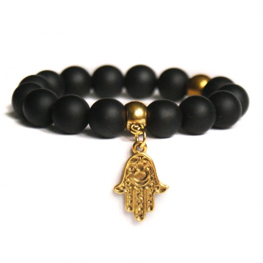 matowy blackstone & hamsa (ręka fatimy) kaktusia