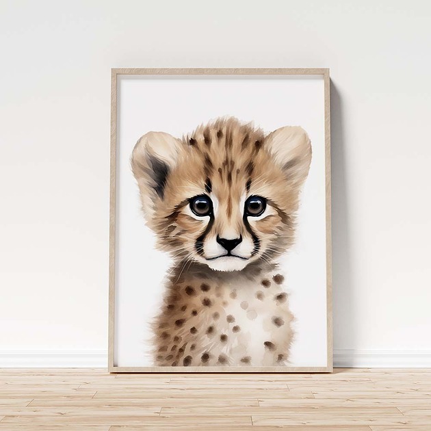 obrazy i plakaty do pokoju dziecięcego Gepard plakat do pokoju dziecka