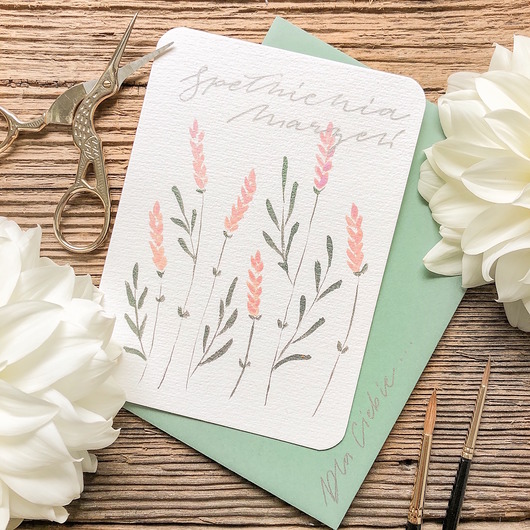 kartki scrapbooking Kartka Kolekcja Kwiatowa LAWENDA