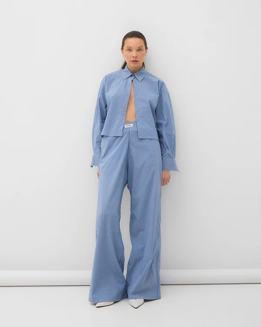 spodnie materiałowe damskie Bawełniane spodnie Outbreak dark blue