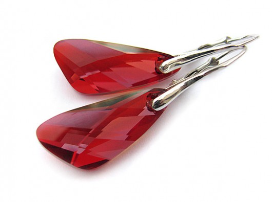 Srebrne kolczyki kryształ Swarovski - Magma Wing Marisella