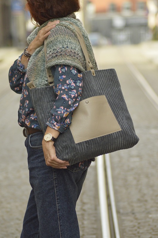 torby na ramię Shopper Gray&Taupe
