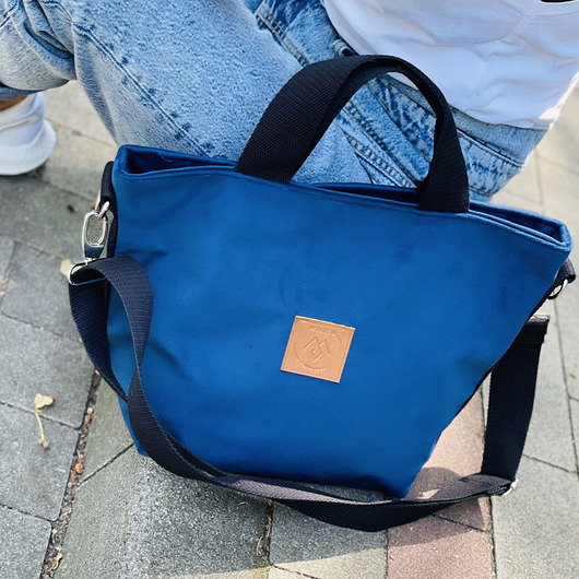 torby na ramię Torba z weluru tapicerskiego Mili Basic - granatowa