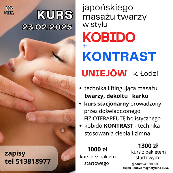 Kurs masażu Kobido Basic + Kontrast, Uniejów, FlagaMeta