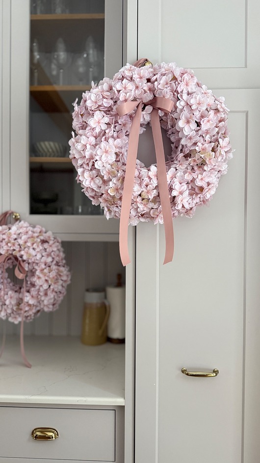 wianki SZTUCZNY Wianek HORTENSJA na drzwi - ok.44cm