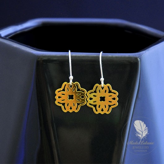 bransoletki wire wrapping Kolczyki - Golden jasmine