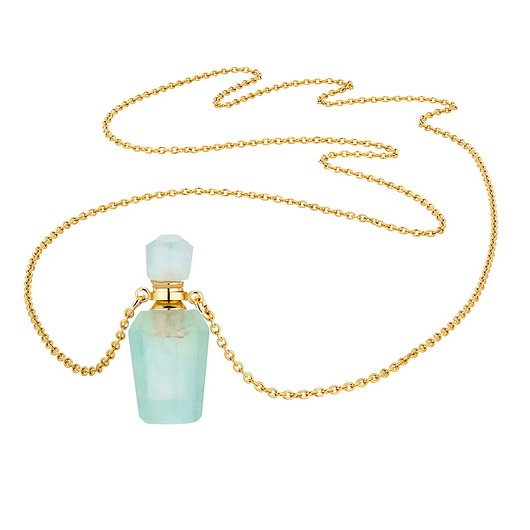 złote naszyjniki Naszyjnik perfumetka fluoryt - aromaterapia