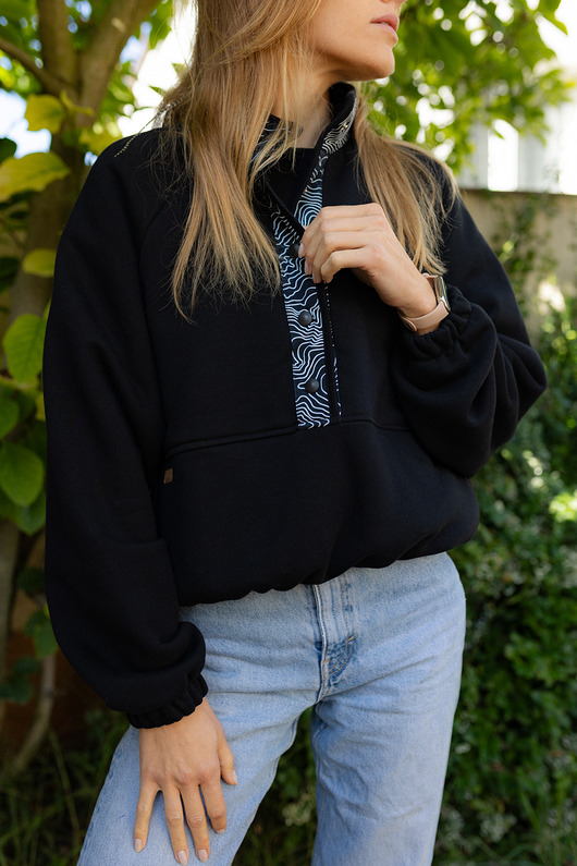 bluza bez kaptura damska Bluza damska oversize MENTOS czarny