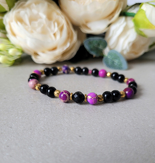 bransoletki z kamieni naturalnych Pozytywne myśli-Turmalin i Jaspis Cesarski