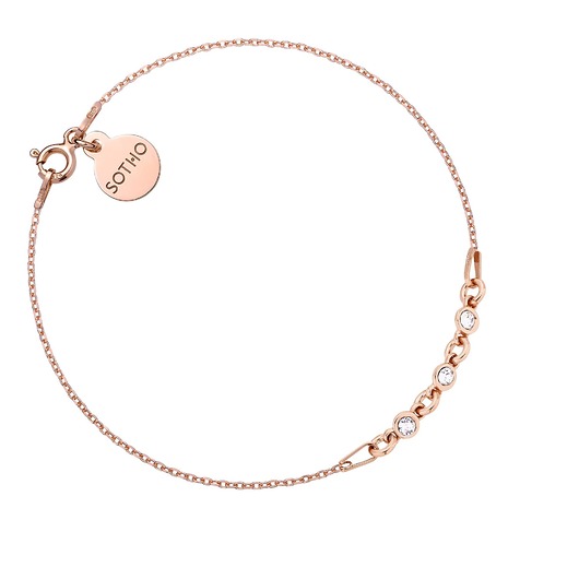 bransoletki złote Bransoletka z różowego złota z kryształkami SWAROVSKI CRYSTAL