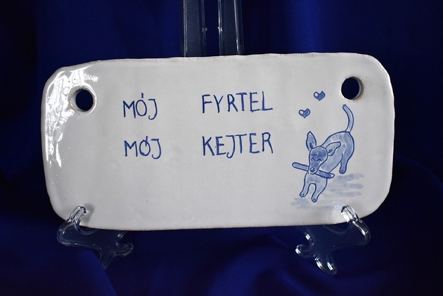 kafle i panele Ceramiczna tabliczka "Pyry zostaw, mięso zjedź"