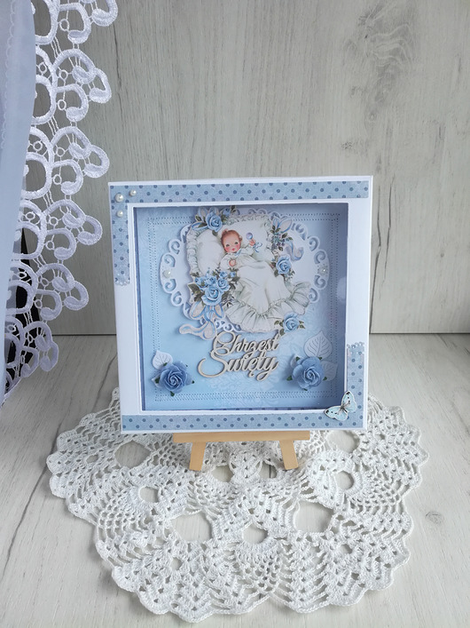 Kartka w pudełeczku na Chrzest Lullaby Lulaczkowo