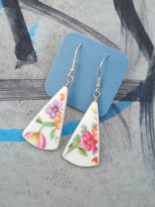 kolczyki ceramiczne Kolczyki ceramiczne w kwiaty