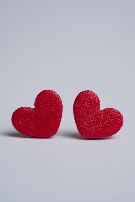 kolczyki z masy plastycznej Pojedyncze sztyfty pastylki SERDUSZKA