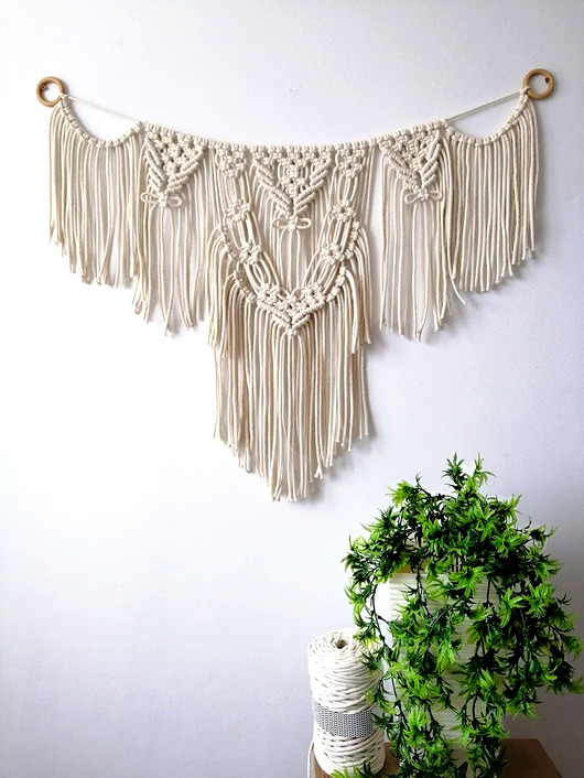 Makrama girlanda dekoracja ścienna w stylu boho Barwny Zakątek